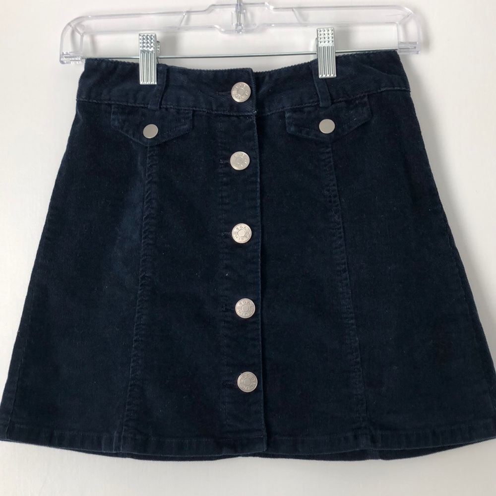 Corduroy navy mini skirt